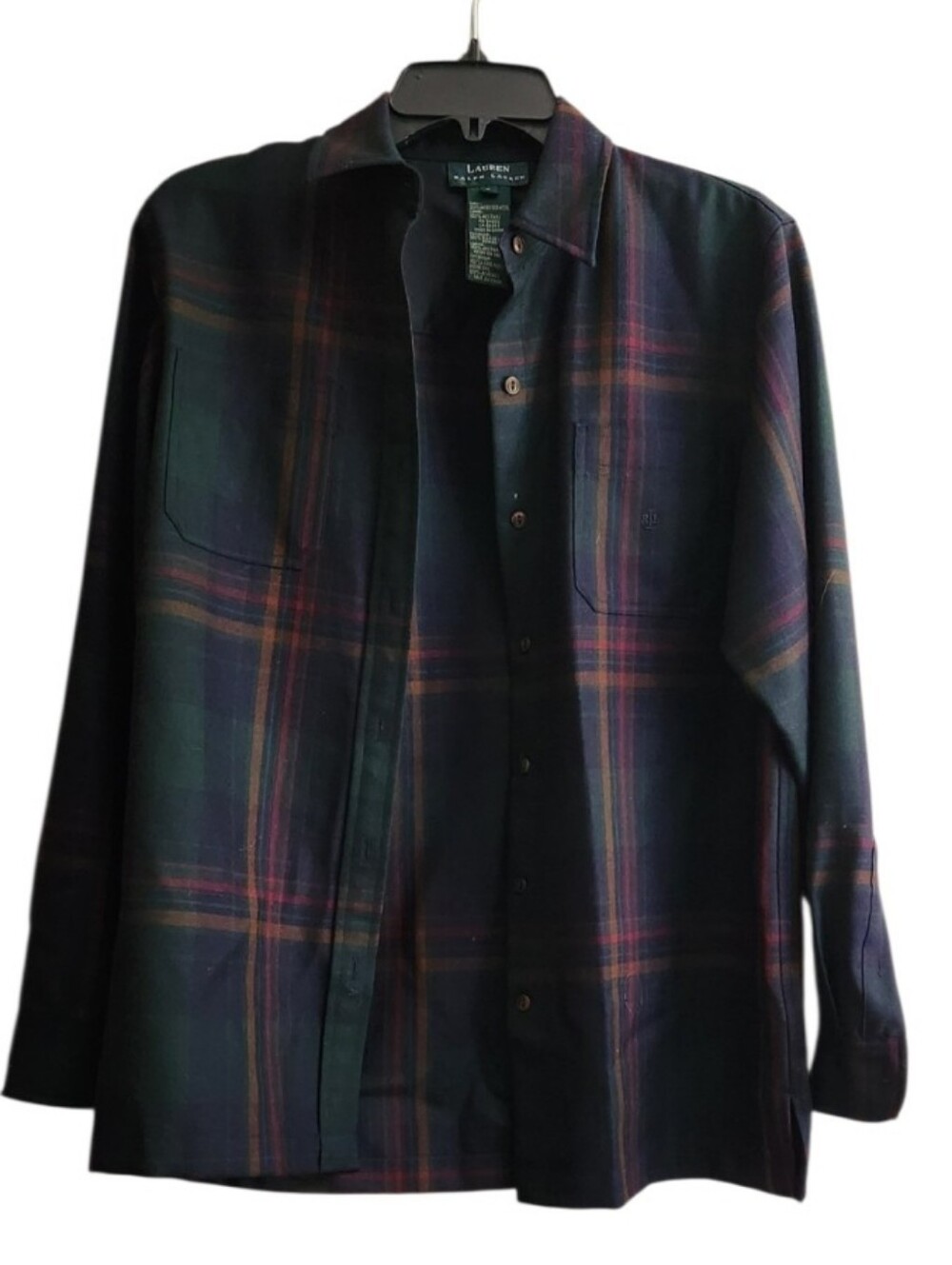 Lauren Ralph Lauren Vintage Plaid Worsted Wool Button-Down Shirt